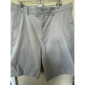 Roundtree & Yorke Mens Beige Performance Flat Front Big Man Shorts Size 42